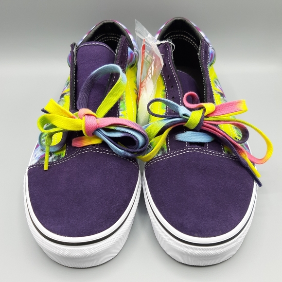 NEW Vans Old Skool Tie Dye Mysterioso Purple Suede True White Men's Size 9 - Picture 3 of 11